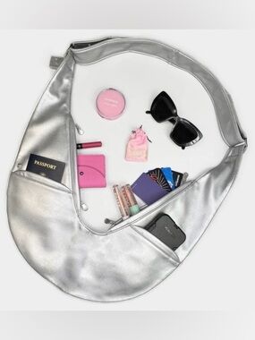 Sash Bag - Sterling Silver Faux Leather - NWT - Discontinued